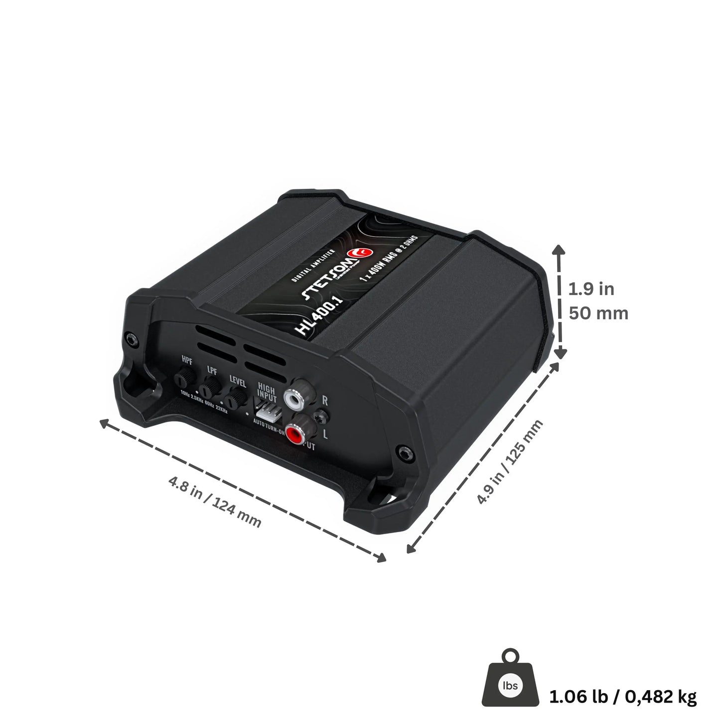 Stetsom HL 400.1 Digital Amplifier – 400W RMS 2 Ohm.