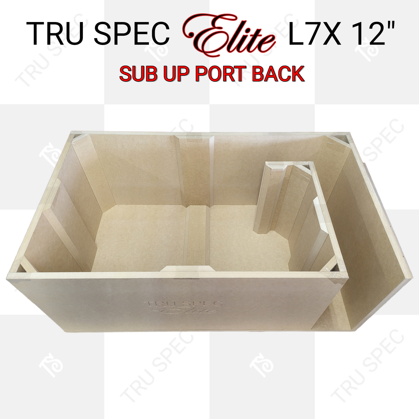 TRU SPEC Elite Prefab Dual Kicker Solo X 12" L7X Sub Up Port Back Subwoofer Enclosure.