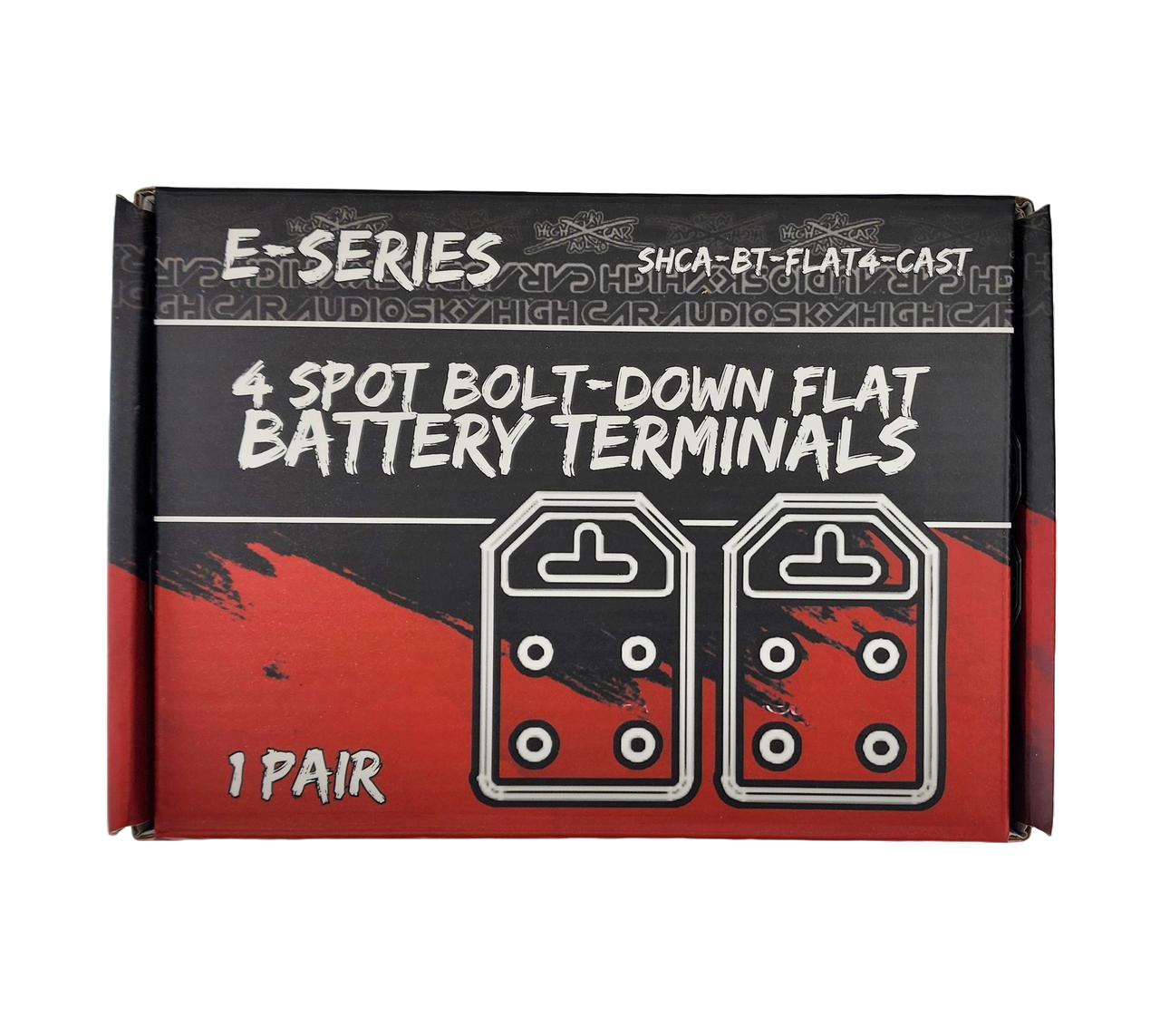 Sky High Car Audio Cast Aluminum Flat 4 Spot Aluminum Battery Terminals