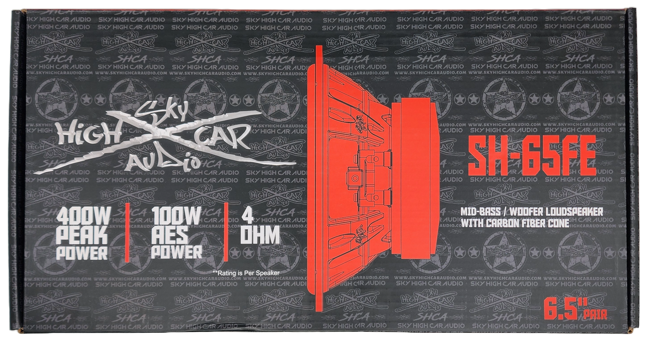 Sky High Car Audio SH-65FE 6.5" Mid Woofer Pair w/ Carbon Fiber Cone
