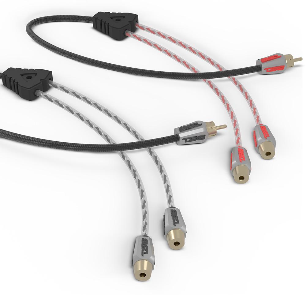 Level 3 RCA 100% Copper OFC Y Connector 2 FEMALE to 1 MALE - BLACK / RED Kit.