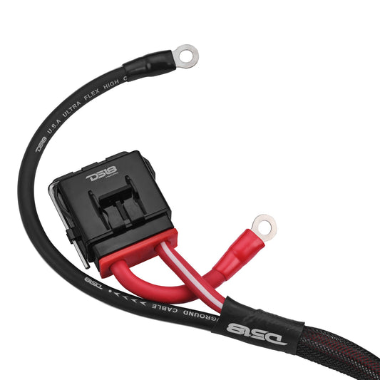 UTV 4-Gauge Power Harness Kit – 8ft Power & Ground Cables with Water-Resistant Fuse Holder for 2-Door UTVs.