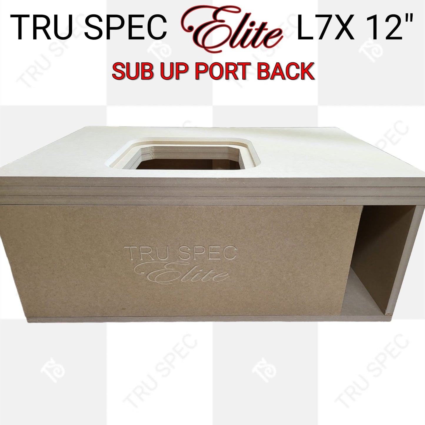 TRU SPEC Elite Prefab Kicker Solo X 12" L7X Sub Up Port Back Subwoofer Enclosure.
