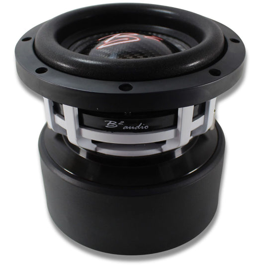 B2 Audio RAMPAGE Competition Series 6.5" 1000 Watt RMS Carbon Fiber Dual 1-Ohm 2" Voice Coil Subwoofer.