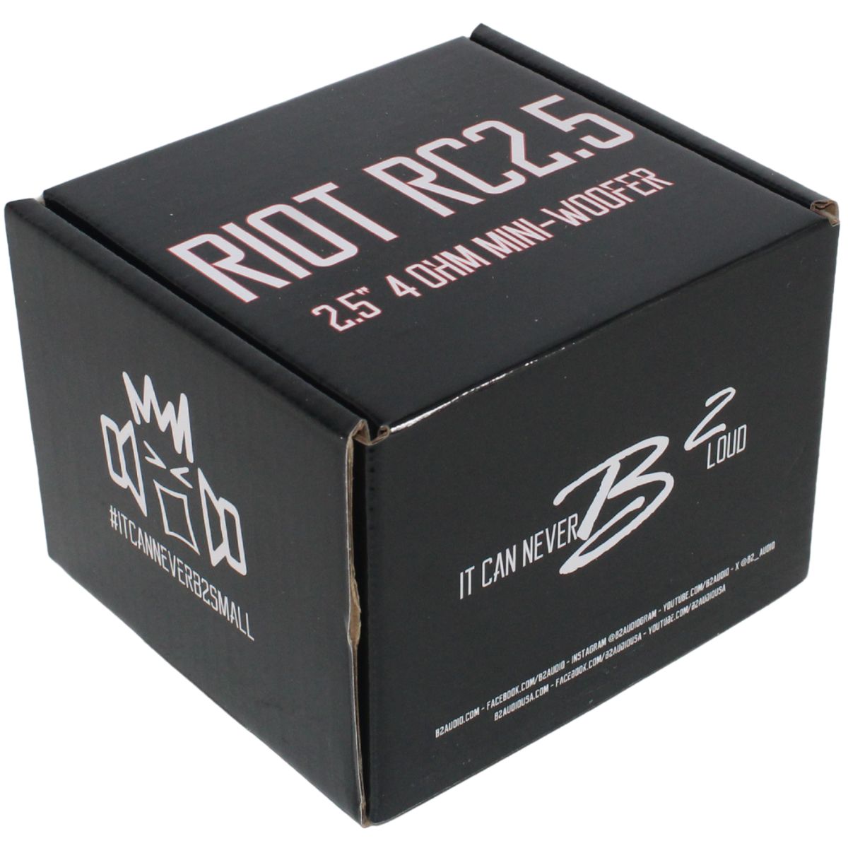 B2 Audio Mini Woofer 2.5" 4 Ohm Loudspeaker 20W RMS Aluminum Basket.