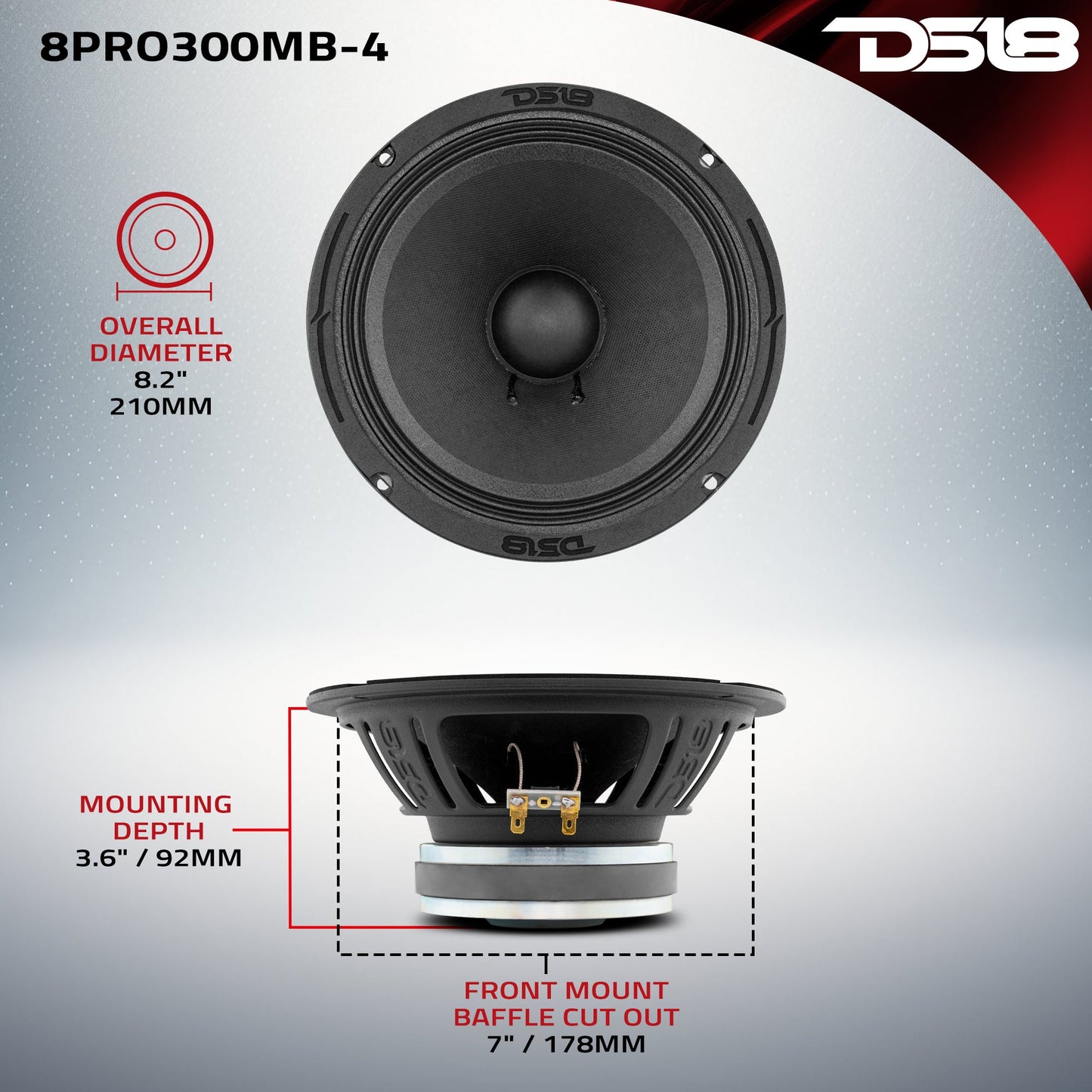 8" Mid-Bass Loudspeaker 150 Watts Rms 8-Ohm.