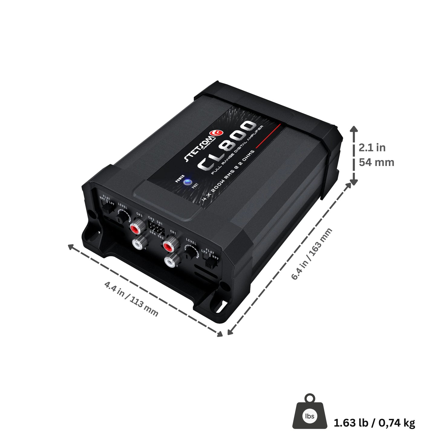 Stetsom CL 800.4 2 Ohm 4 Channel Amplifier – 800W RMS - Audio Sellerz