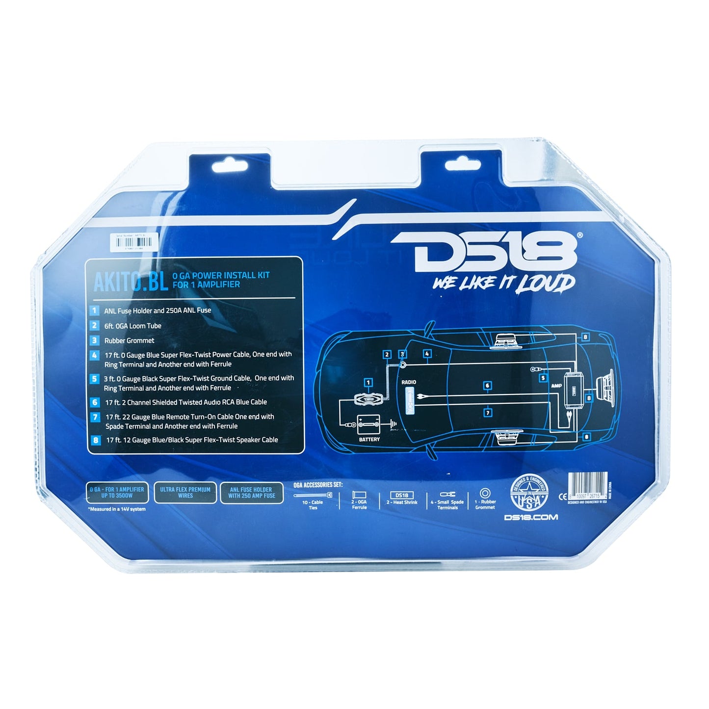 0-GA Amplifier Installation Wiring Kit - Blue - Blue - AKIT0.BL - product image 6 - AudioSellerz