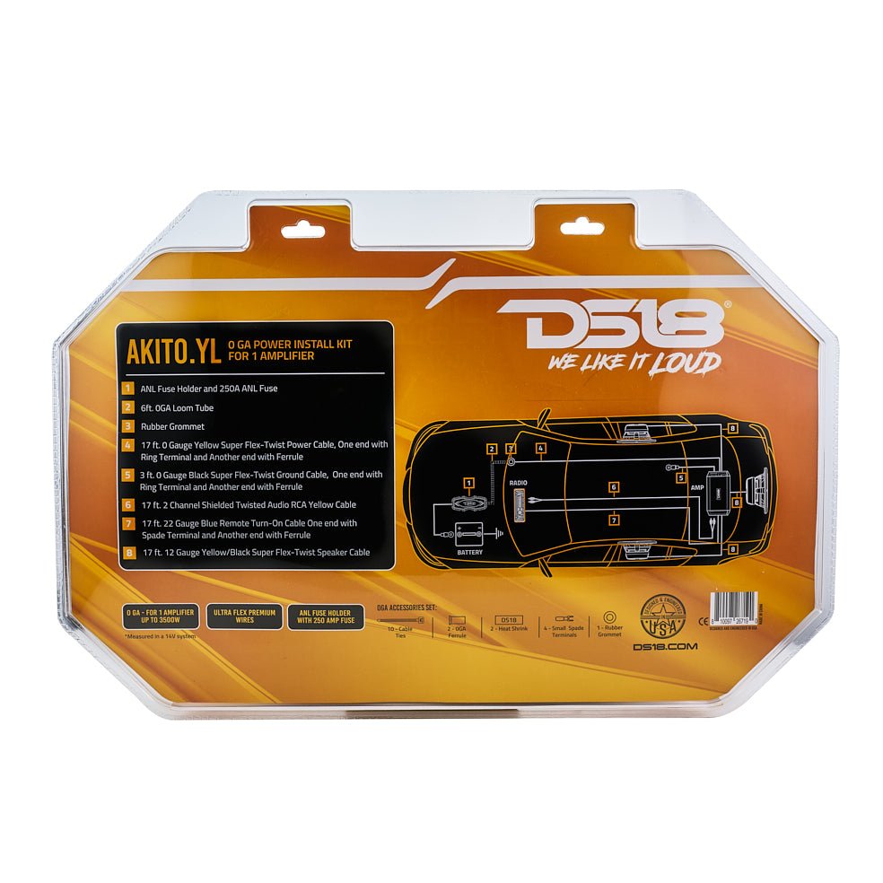 0-GA Amplifier Installation Wiring Kit - Yellow - AKIT0.YL - product image 6 - AudioSellerz