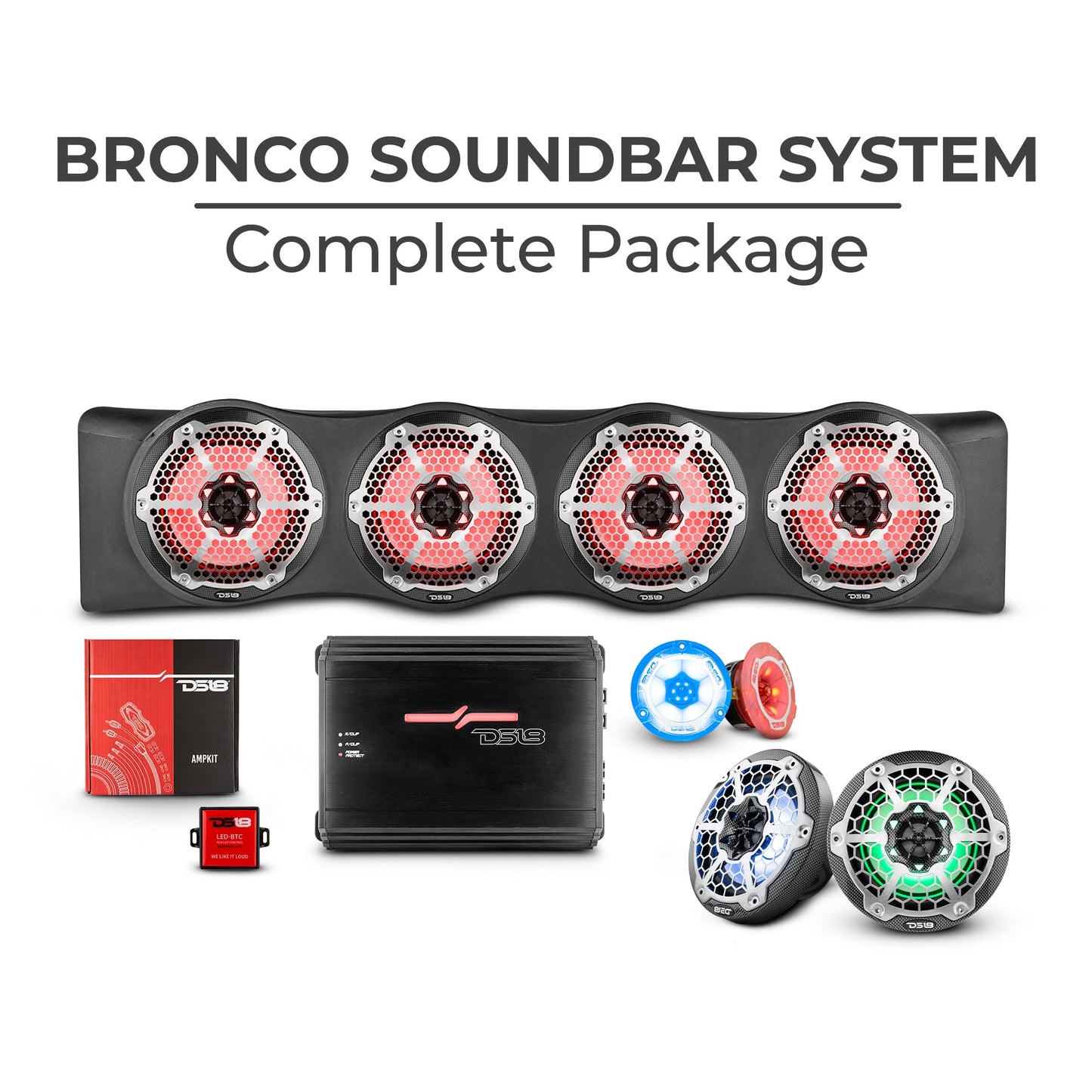 Bronco 6th Gen 4 Door Rear Mount Sound Bar System Complete Package..