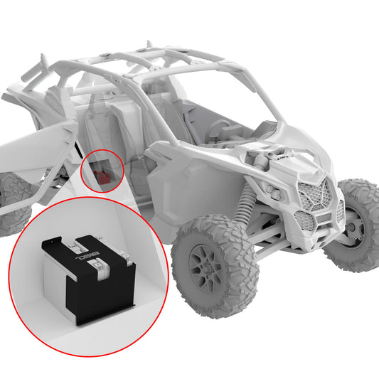 Can-Am Maverick X3 Second Battery Upgrade Kit with Battery - More Battery Reserve Power For Longer Lasting Audio.