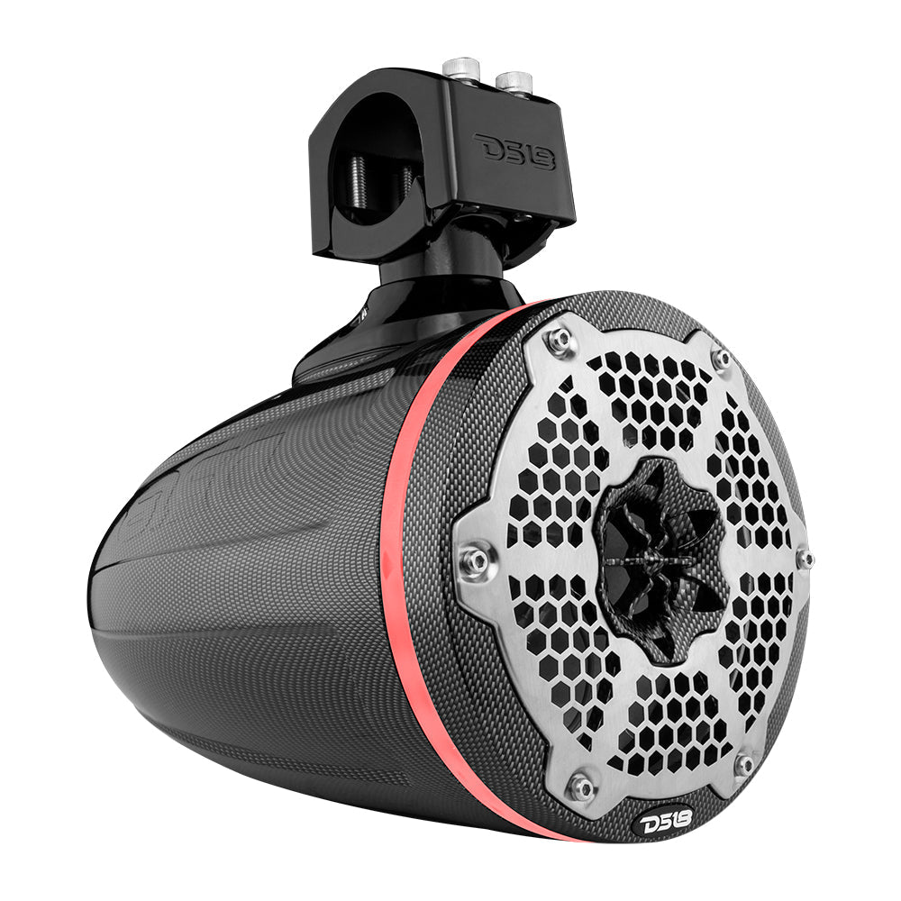 NXL 6.5" Marine and Powersports Empty Tower LED RGB Lights -Black Carbon Fiber.