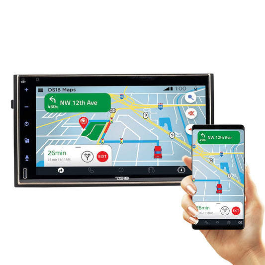 7" Touchscreen Mechless Double-DIN Headunit with Bluetooth, USB, Mirror Link And Car play.
