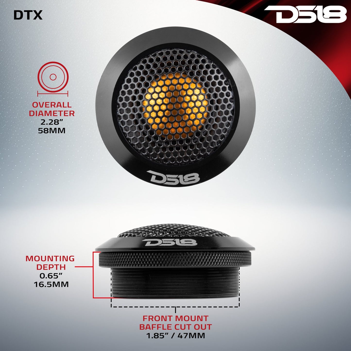 2.2" Dome Neodymium Tweeter with Aluminum Body 30 Watts 1" Titanium 4-Ohm Vc.