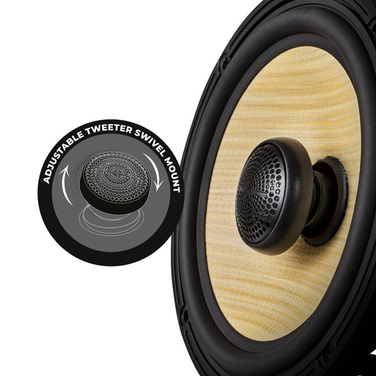 DXQ 6.5" 2-Way Coaxial Speaker with Yellow Straw and Composite Foam Cone | 150W RMS 4-Ohm.