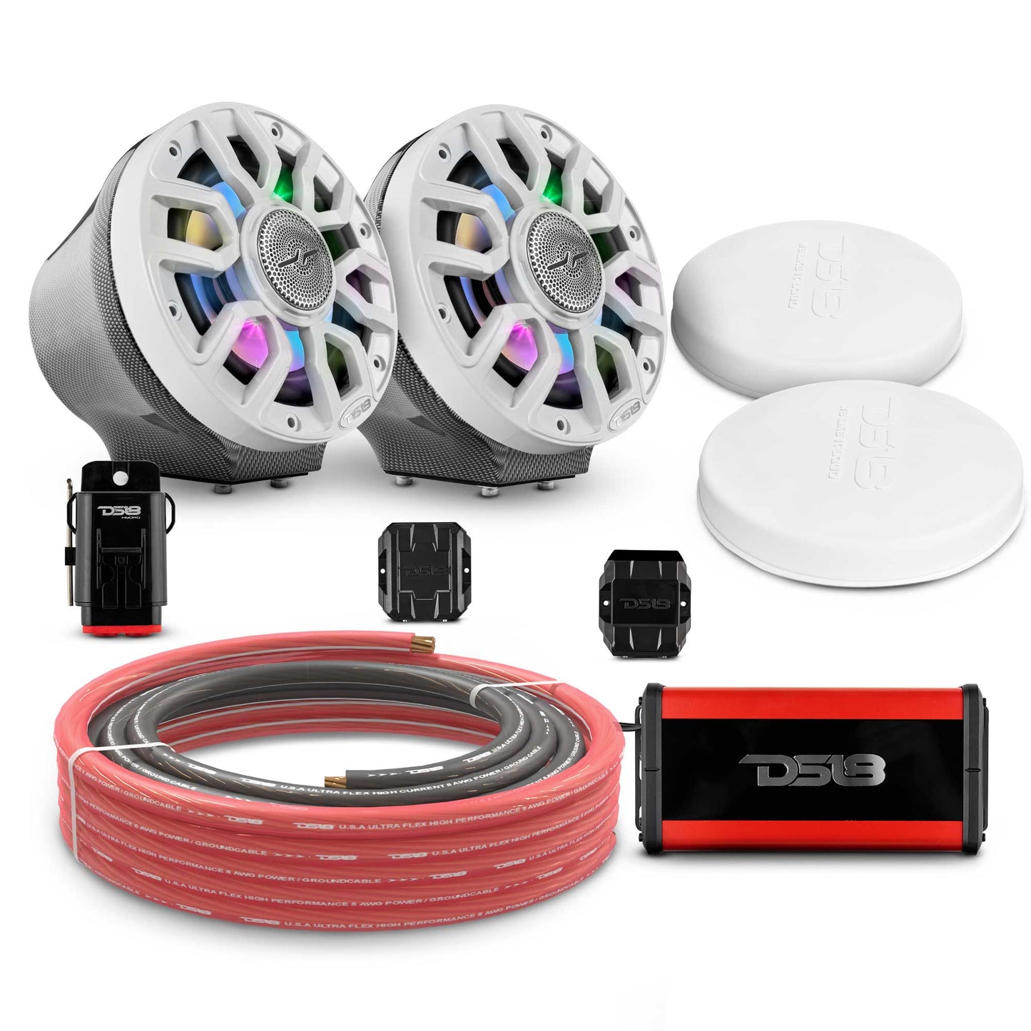 6.5" Loaded Flat Mount Speaker Pods with Amplifier, Installation Kit and - EN-JS6PKGBK/IQBK - product image 11 - AudioSellerz
