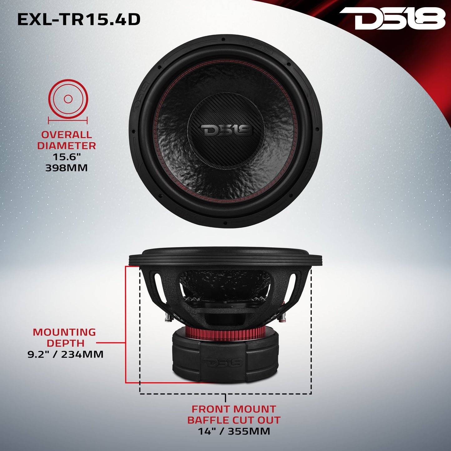 EXL 15” Subwoofer Triple Stack with Reinforced Cone 2500 Watts RMS 4" - 4 Ohm - EXL-TR15.4D - product image 7 - AudioSellerz