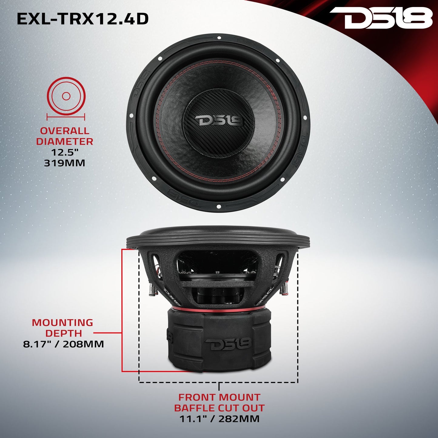 EXL 12” Subwoofer Triple Stack with Reinforced Cone 2000 Watts RMS 3” - 4 Ohm - EXL-TRX12.4D - product image 7 - AudioSellerz