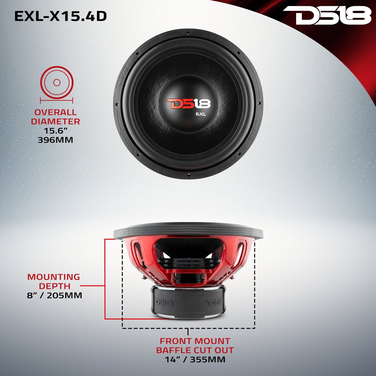 EXL-X 15" Subwoofer 1250 Watts Rms DVC 4-Ohms.
