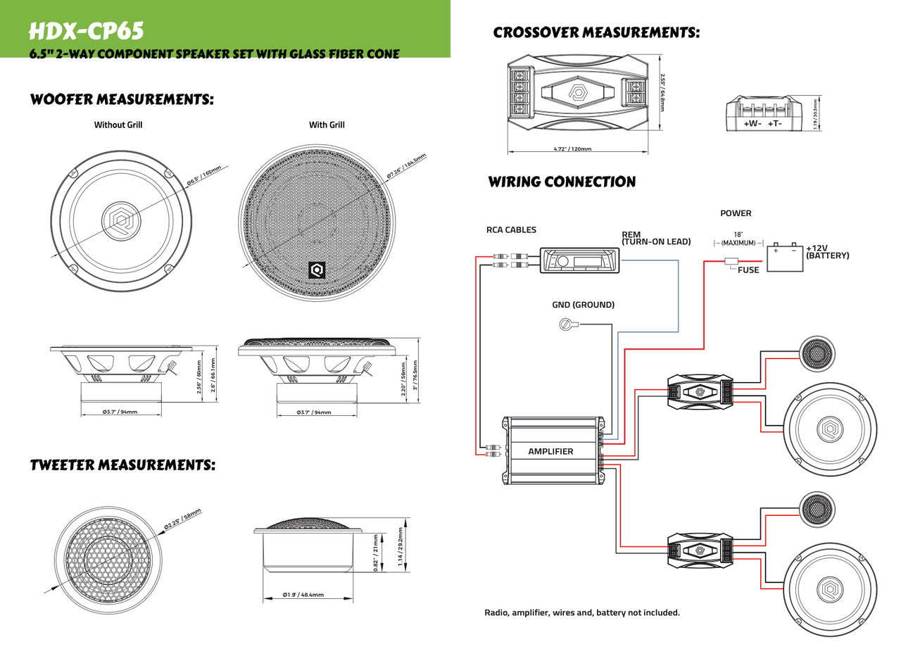Soundqubed HDX Series 6.5" Component Set - Audio Sellerz