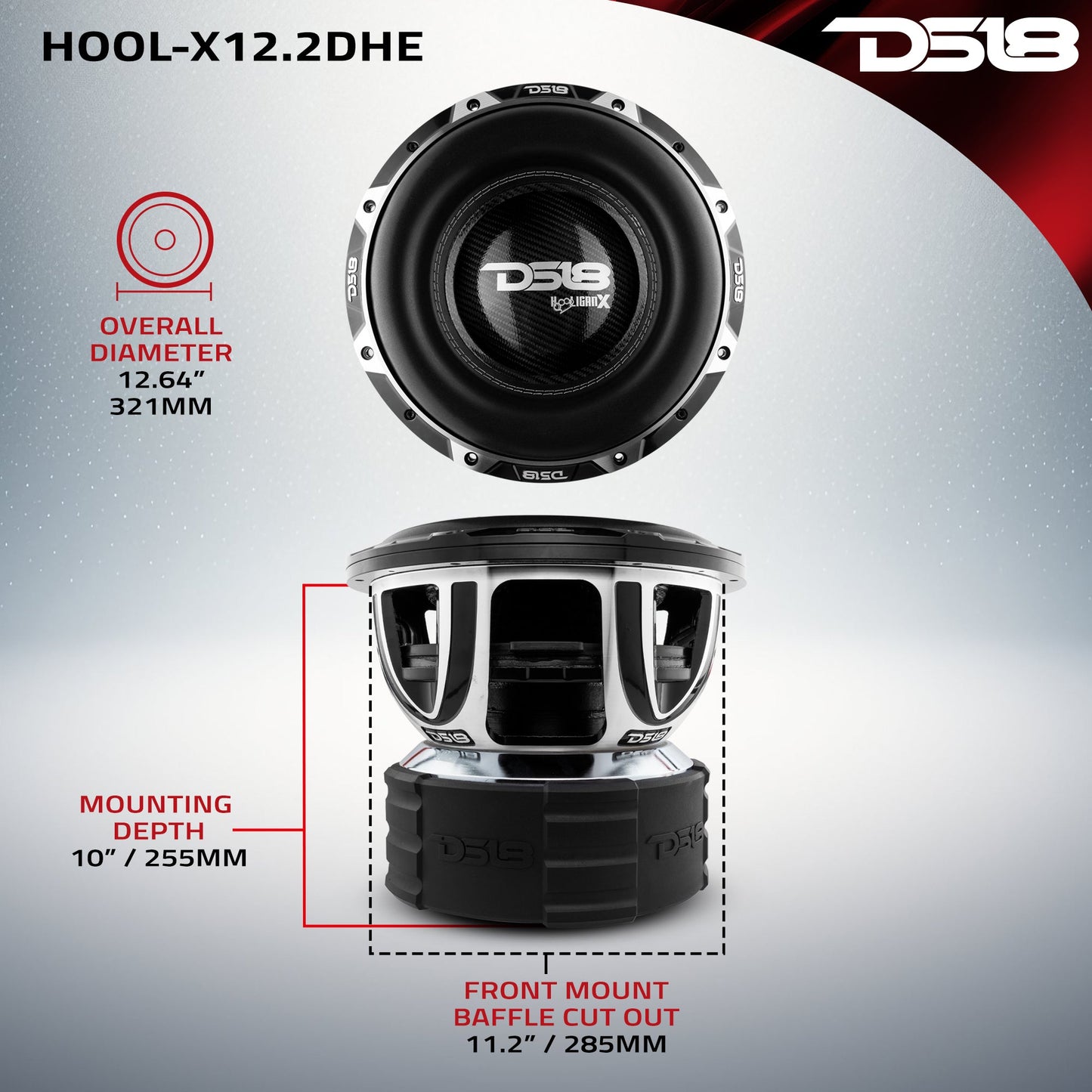 HOOLIGAN X 12" High Excursion Subwoofer 4000 Watts Rms 4" DVC 2-Ohm.