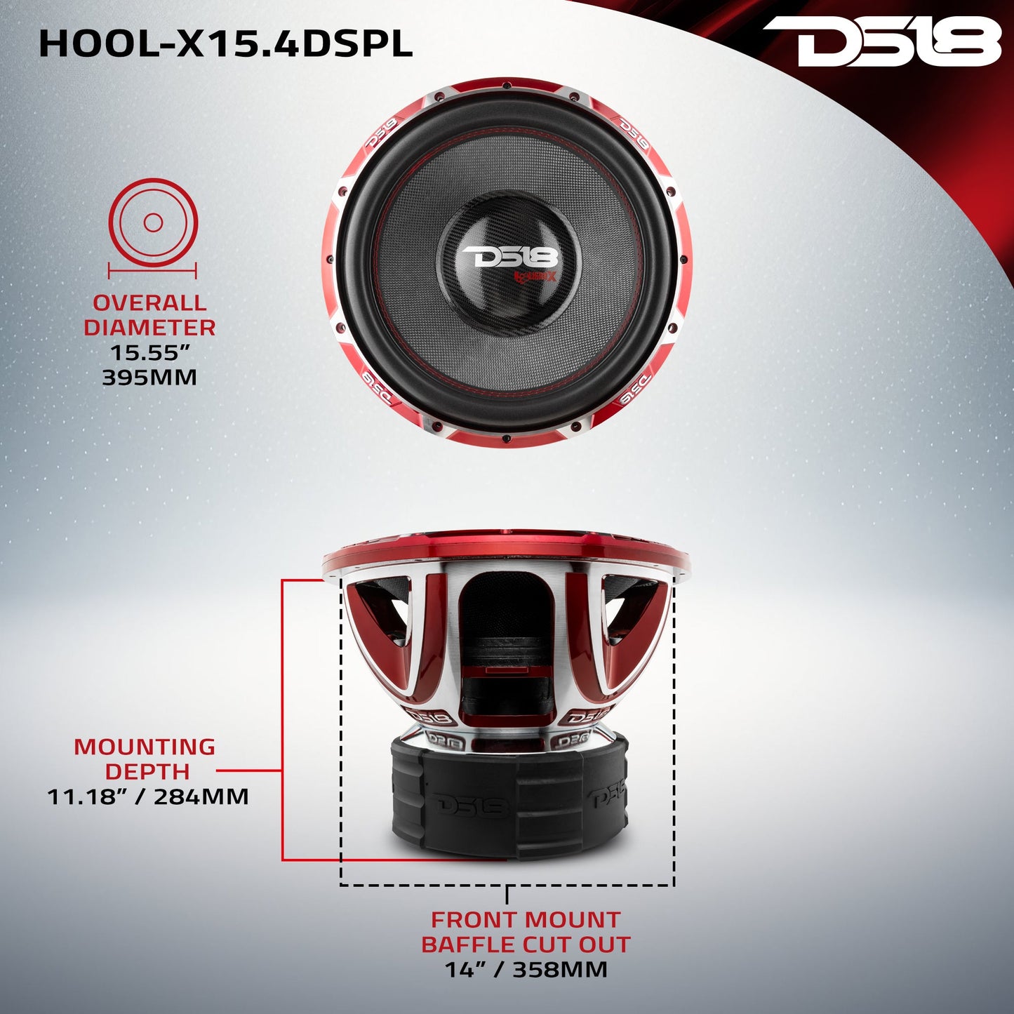 HOOLIGAN X 15" SPL Subwoofer 4000 Watts Rms 4" DVC 4-Ohm.
