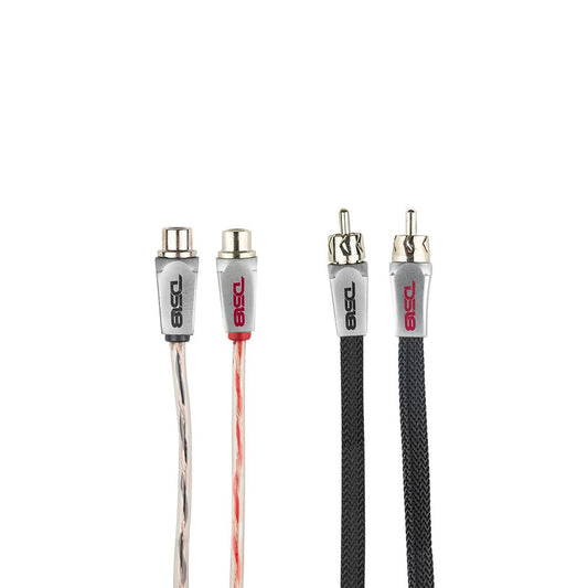 Level 3 RCA 100% Copper OFC Y Connector 2 FEMALE to 1 MALE - BLACK / RED Kit.