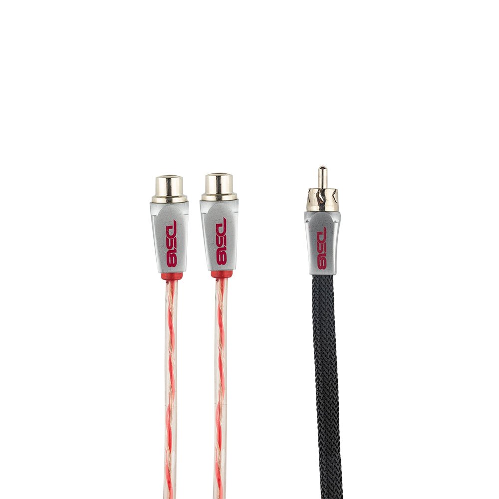 Level 3 RCA 100% Copper OFC Y Connector 2 FEMALE to 1 MALE - BLACK - RED.