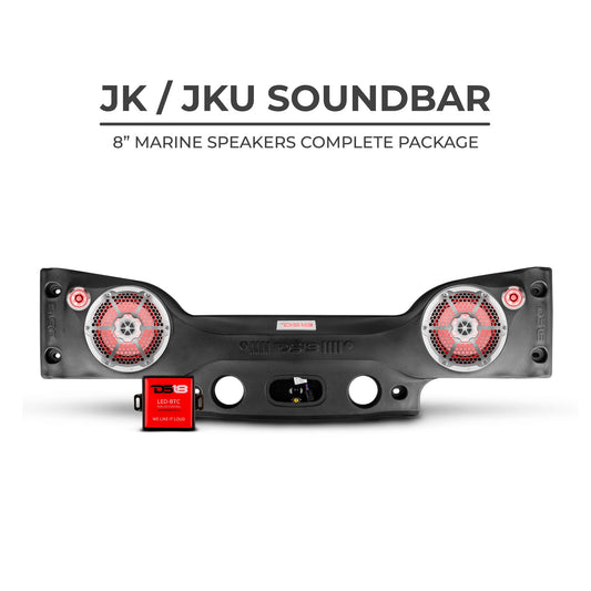 DS18 JKSBAR22LOADED Jeep JK/JKU Plug & Play Sound Bar Package.