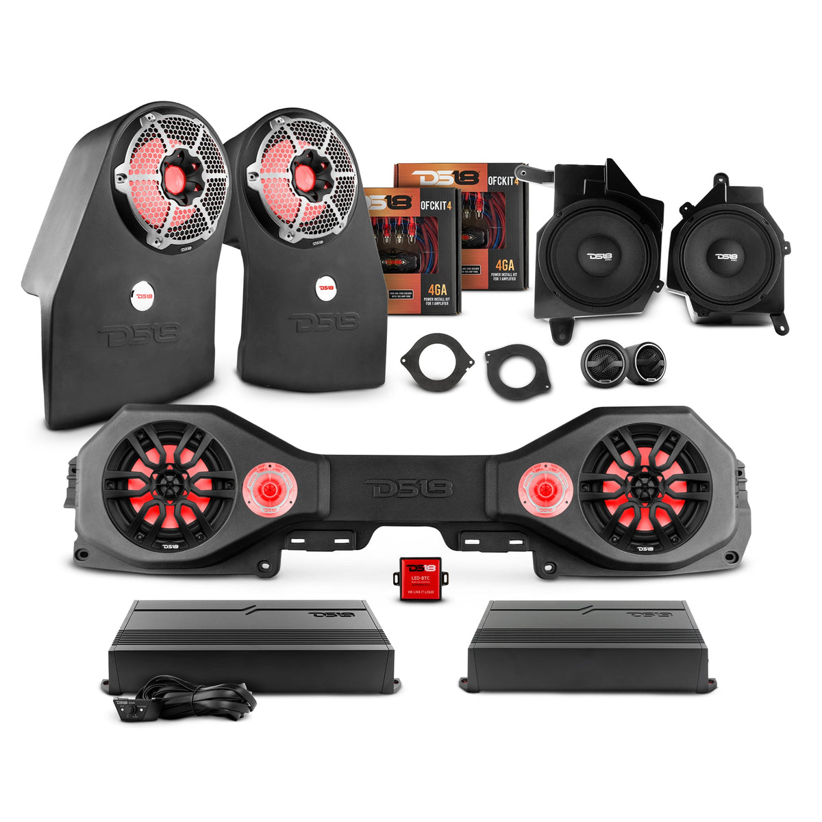 Jeep JL/JLU 2018–2023 Good Package – Loaded Sound Bar, Dash Enclosures, Subwoofers & Amplifiers.