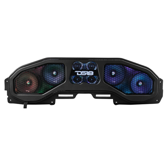 Jeep JL, JT Overhead Sound Bar Package With Vinyl Finish and Dream LED Lights 4 x 8" and 4 Tweeters (MADE IN USA).