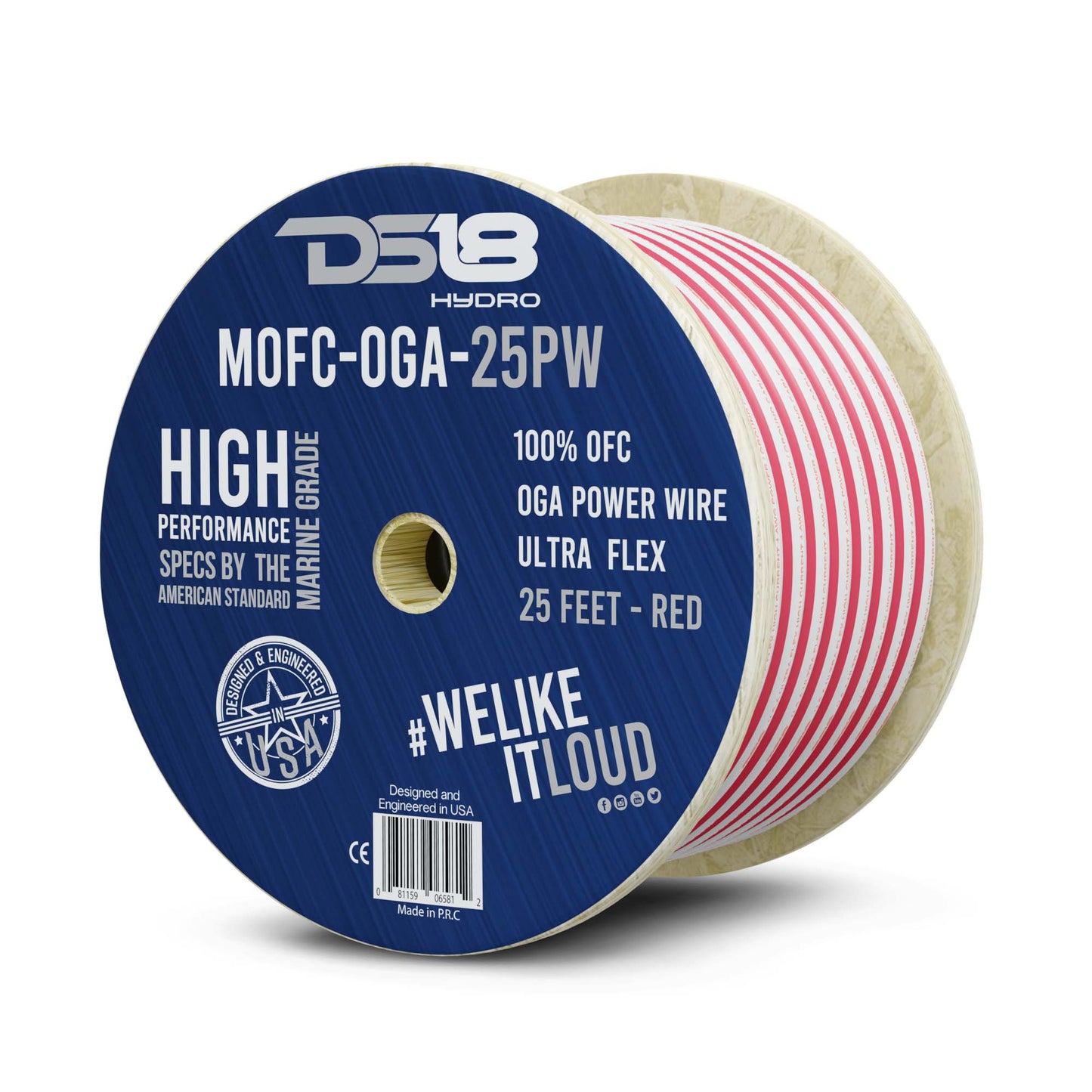 0-GA Marine Grade Tinned 100% Copper OFC Power Wire -25 Feet.