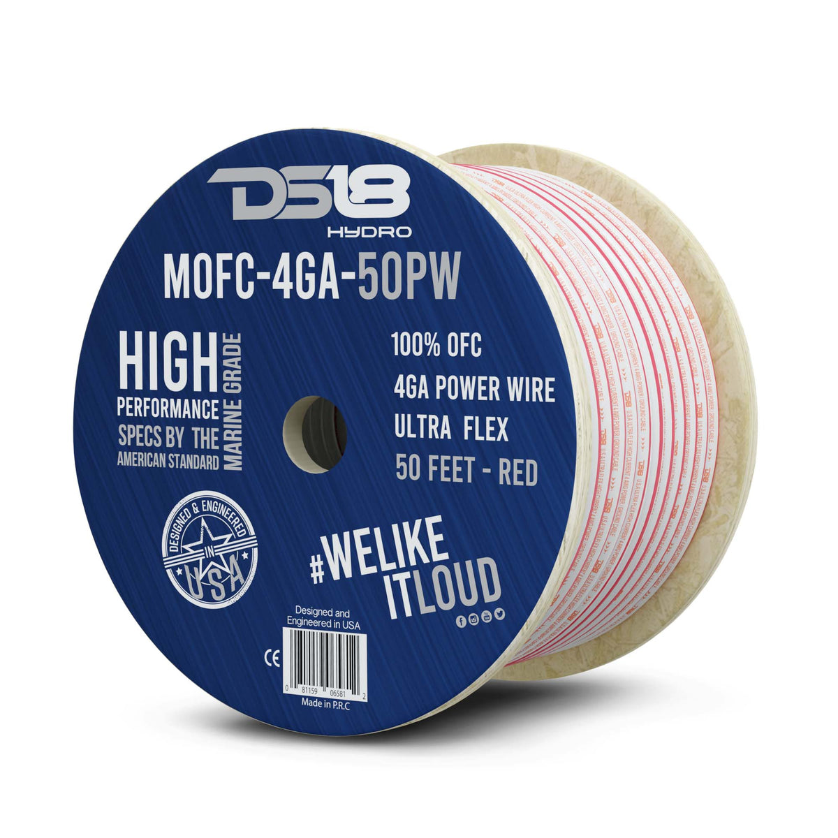 4-GA Marine Grade Tinned 100% Copper OFC Power Wire -50 Feet.