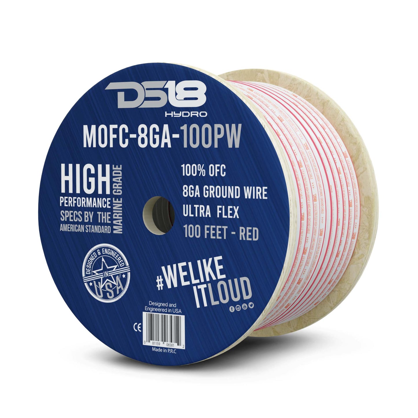 8-GA Marine Grade Tinned 100% Copper OFC Power Wire -100 Feet.