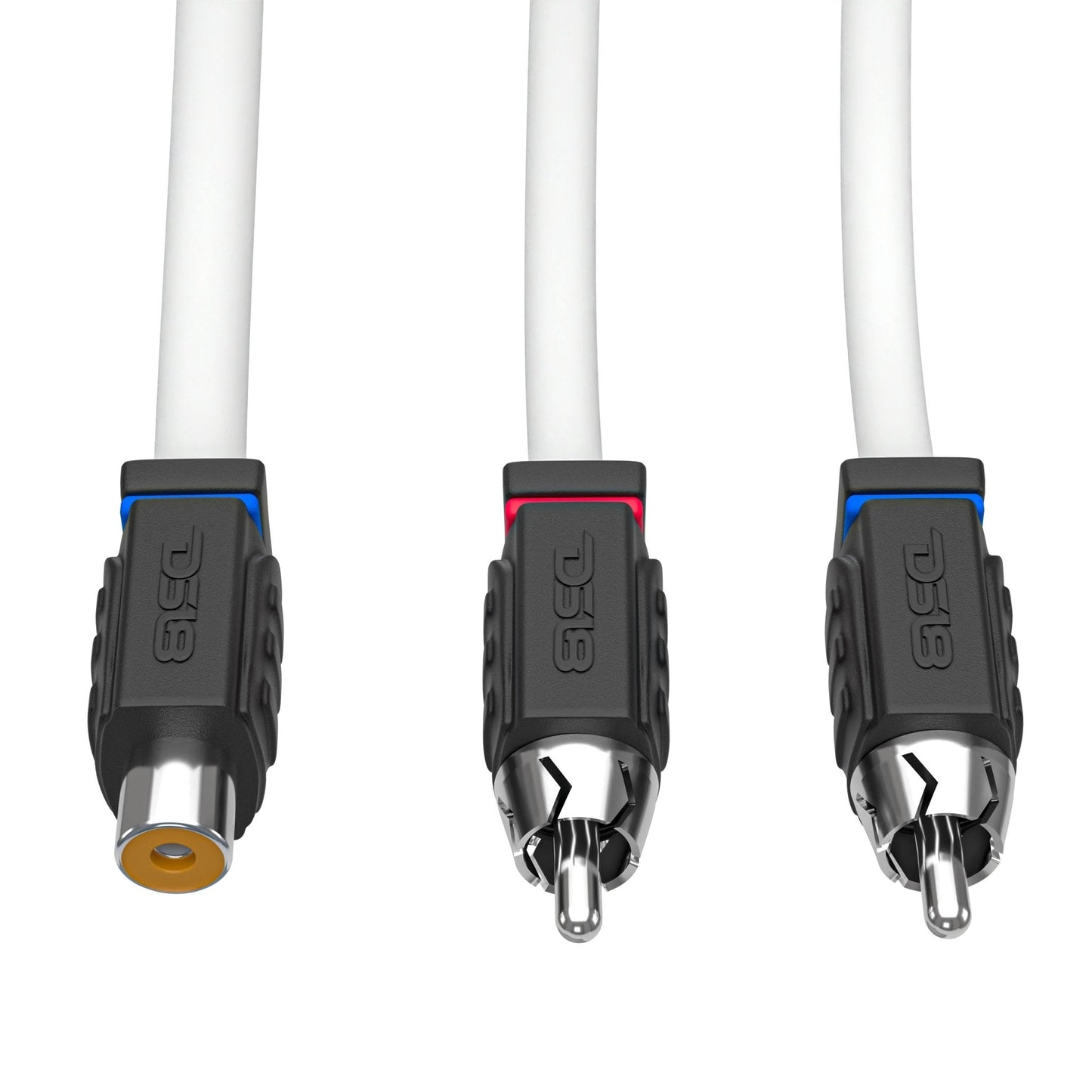 RCA Marine Grade Tinned 100% Copper OFC Y Connector 1 FEMALE to 2 MALE - WHITE.
