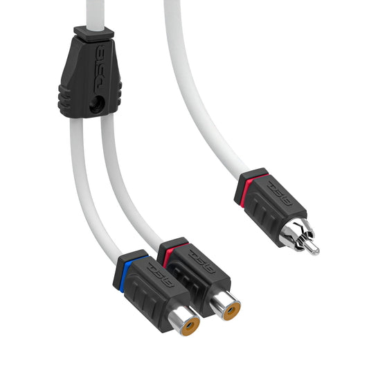 RCA Marine Grade Tinned 100% Copper OFC Y Connector 2 FEMALE to 1 MALE - WHITE.