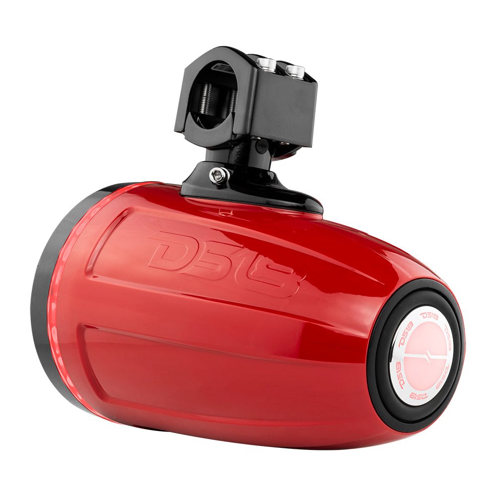 NXL 6.5" Neodymium Marine and Powersports Towers with Built-in Passive Radiator, 1" Driver and LED RGB Lights 150 Watts Rms -Red.