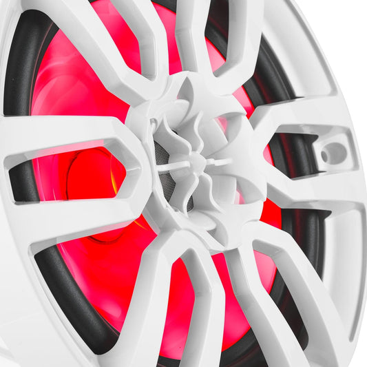 NXL 8" 2-Way Coaxial Marine Speaker with LED RGB Lights | 125W RMS 4-Ohm - White - NXL-8 - product image 2 - AudioSellerz