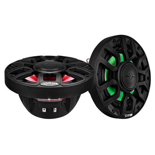 NXL 6.5" 2-Way Coaxial Marine Speaker with Bullet Tweeter and Digital Led Lights | 150W RMS 4-Ohm.