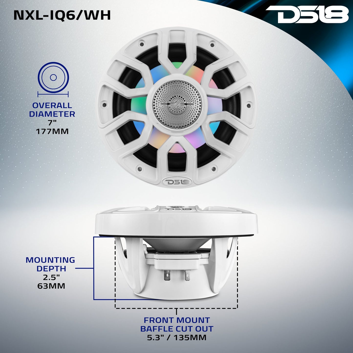 NXL 6.5" 2-Way Coaxial Marine Speaker with Bullet Tweeter and Digital - White - NXL-IQ6/WH - product image 11 - AudioSellerz