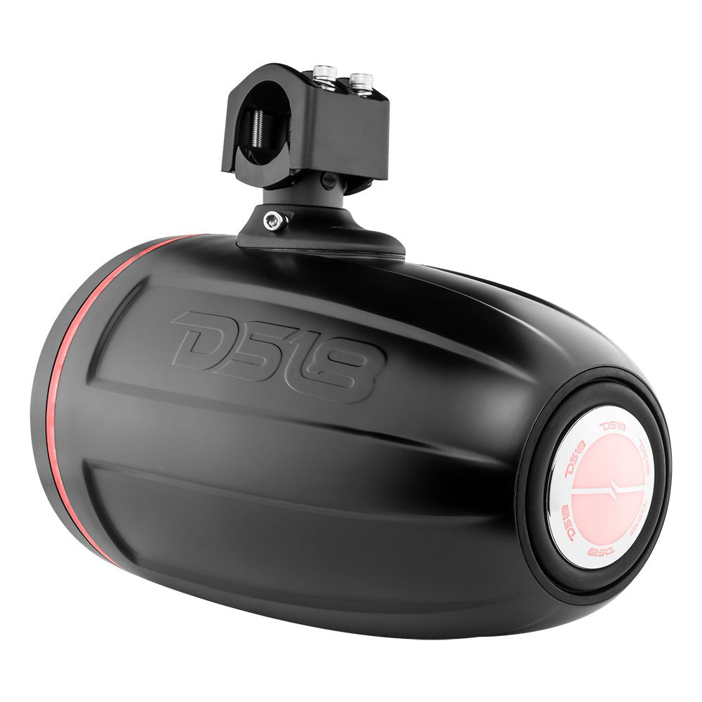 NXL 8" Neodymium Marine and Powersports Towers with Built-in Passive Radiator, 1" Driver and LED RGB Lights 180 Watts Rms -Black.