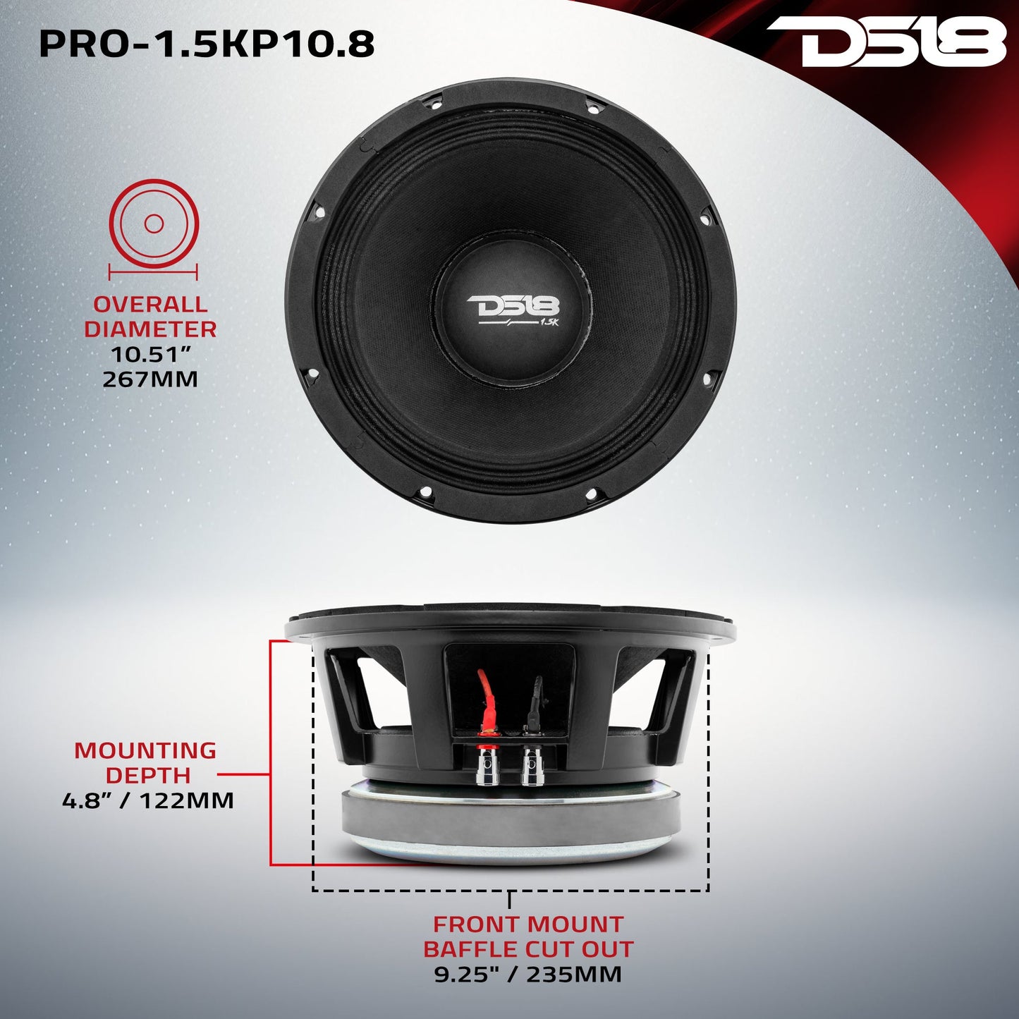 PANCADÃO Mid-Bass Loudspeaker 10" 1500 Watts Rms 8-Ohm.