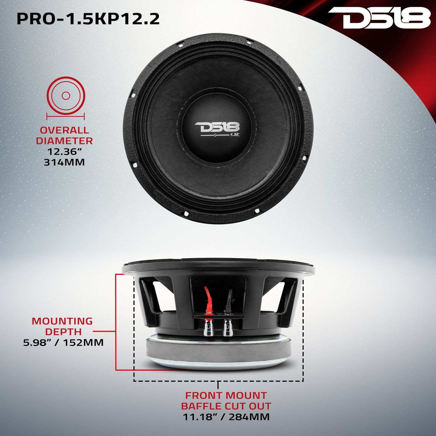 PANCADÃO Mid-Bass Loudspeaker 12" 1500 Watts Rms 2-Ohm.