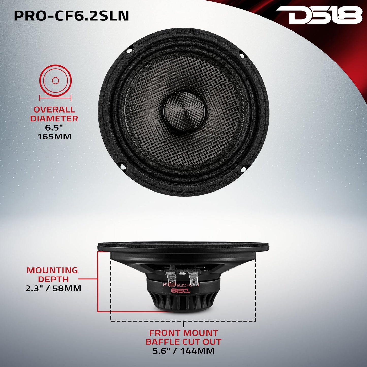 6.5” Slim Motorcycle & Motorsports Loudspeaker With Neodymium - Carbon Fiber - PRO-CF6.2SLN - product image 7 - AudioSellerz