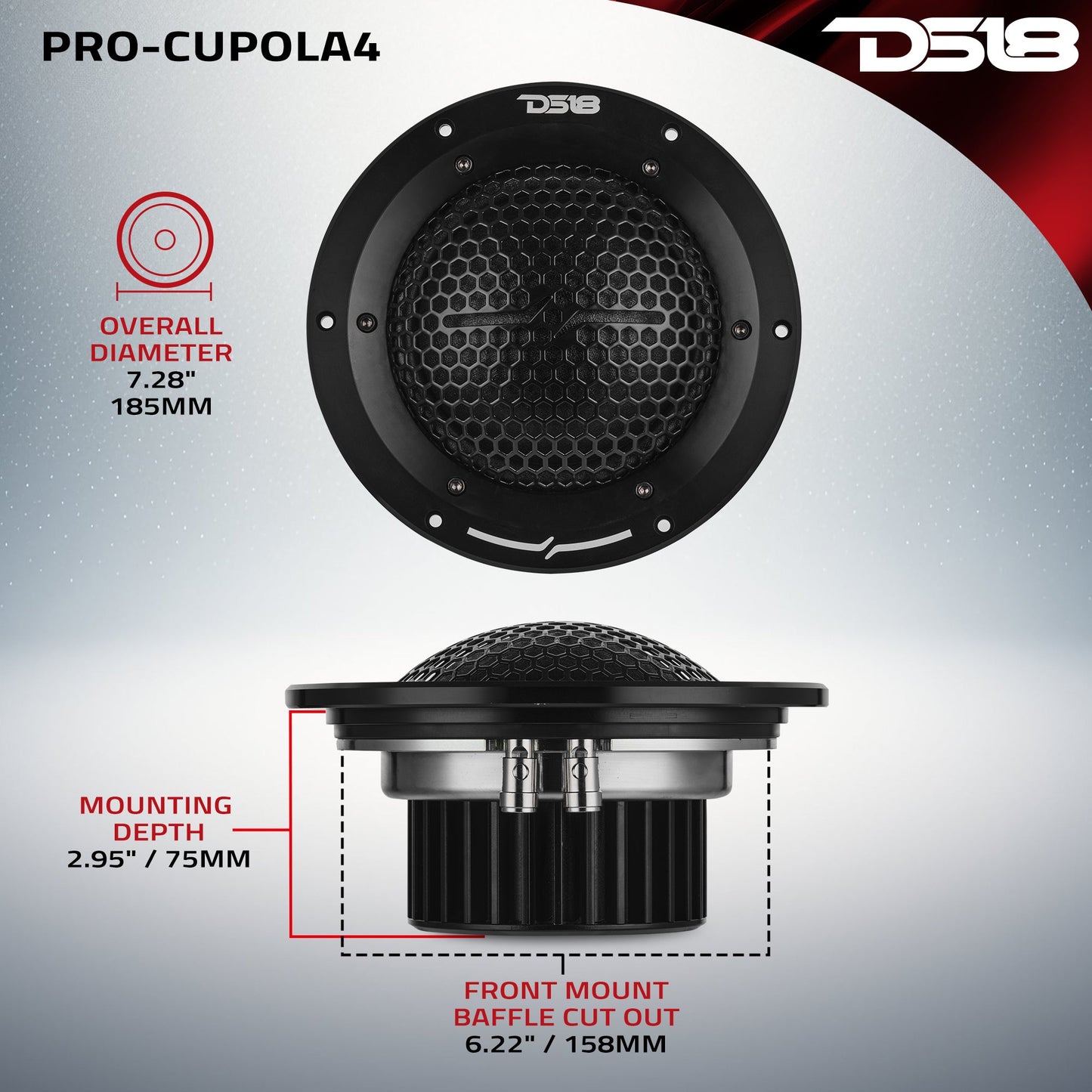7'' High End Professional Soft Dome Mid Range Loudspeaker with Neodymium Magnet | 400W RMS 4-Ohm.