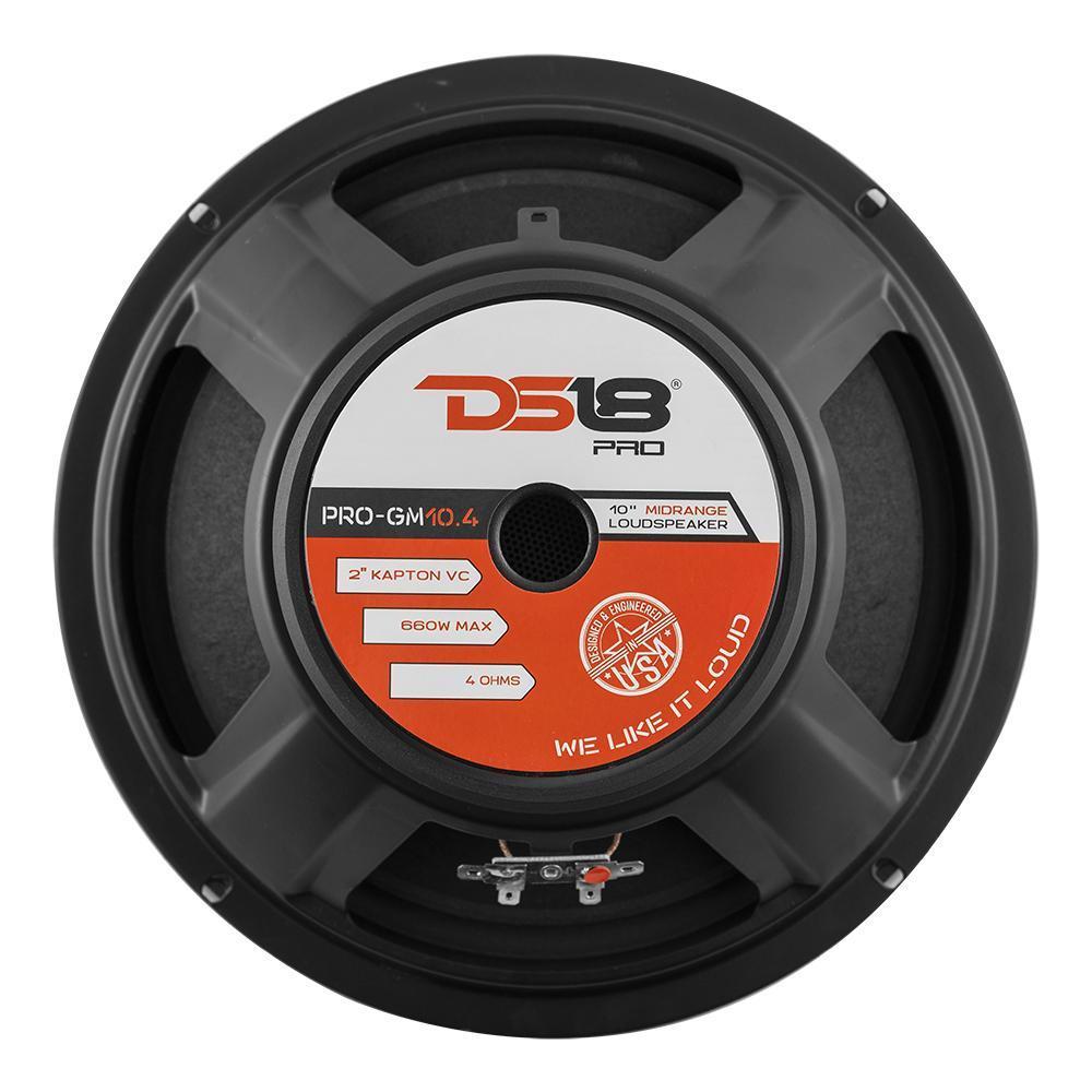 DS18 PRO-GM10.4 10" Mid-Range Loudspeaker 660 Watts 4-Ohm.