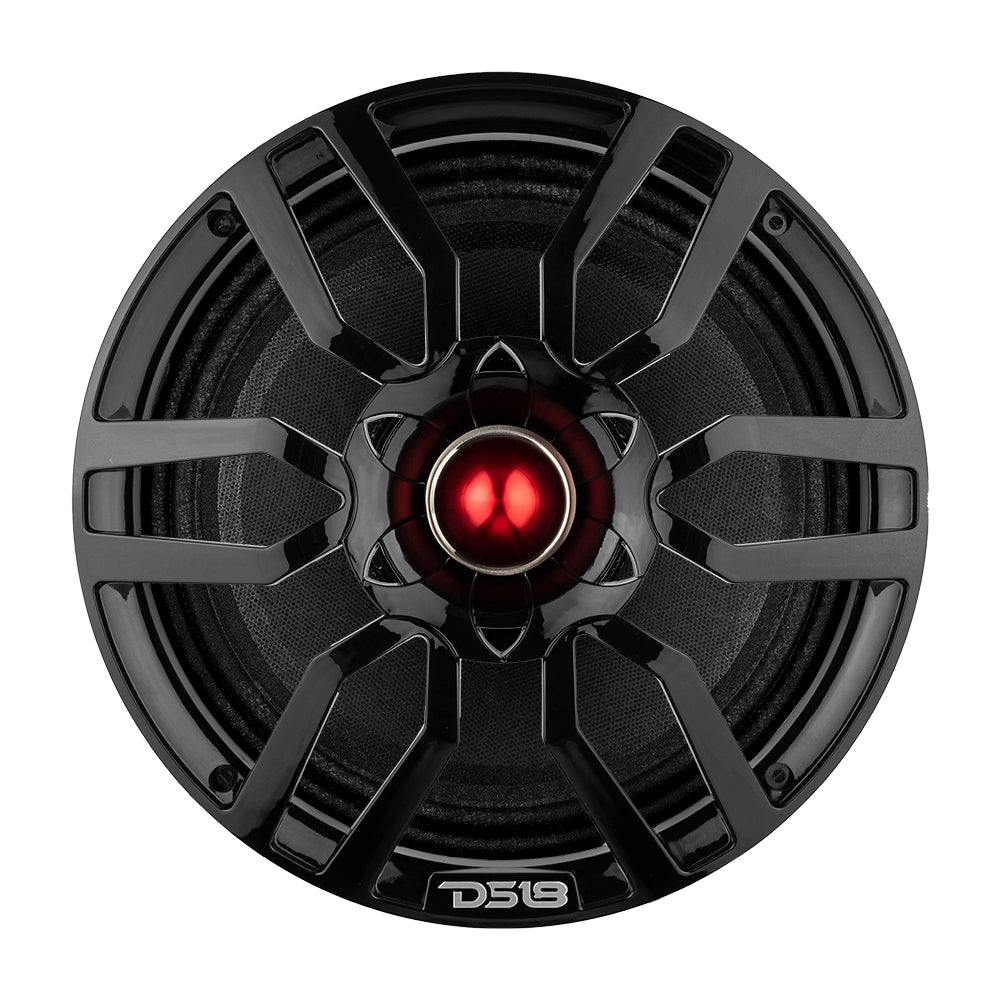 DS18 PRO-GTW10BK 10" Grill with Built-in 1.75" VC Neodymium Bullet Tweeter and RGB Lights 500 Watts Black.