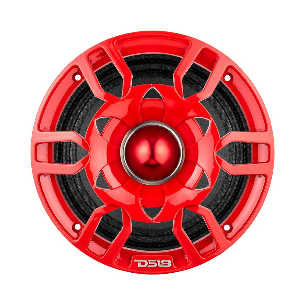 DS18 PRO-GTW6RD 6.5" Grill with Built-in 1.75" VC Neodymium Bullet Tweeter and RGB Lights 500 Watts Red(EACH).