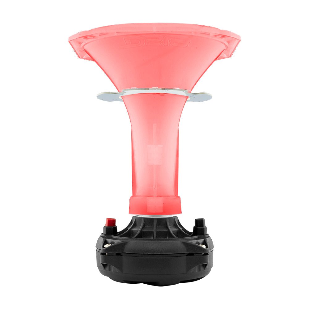 DS18 PRO-HA110CL Twist On 1" 110° 6.14" Depth Plastic Horn Clear with RGB LED Lights.
