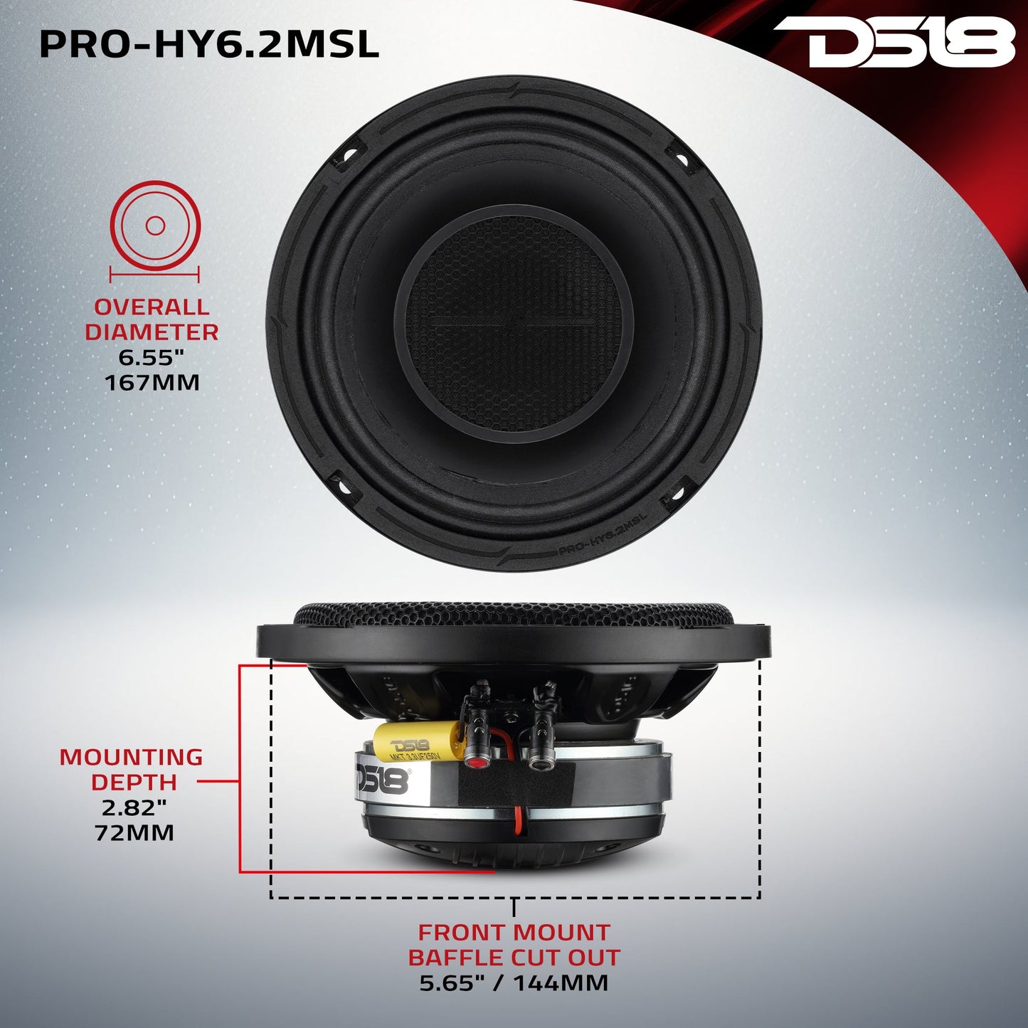 PRO 6.5" Hybrid Slim Loudspeaker with a 1" Compression Driver Horn | - 2 Ohm - PRO-HY6.2MSL - product image 12 - AudioSellerz